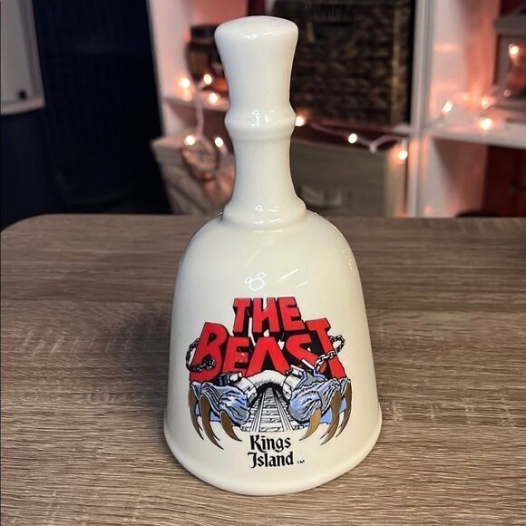 Vintage The‎ Beast Kings Island Theme Park Roller Coaster Ceramic Bell Rare! 6” - Picture 1 of 2